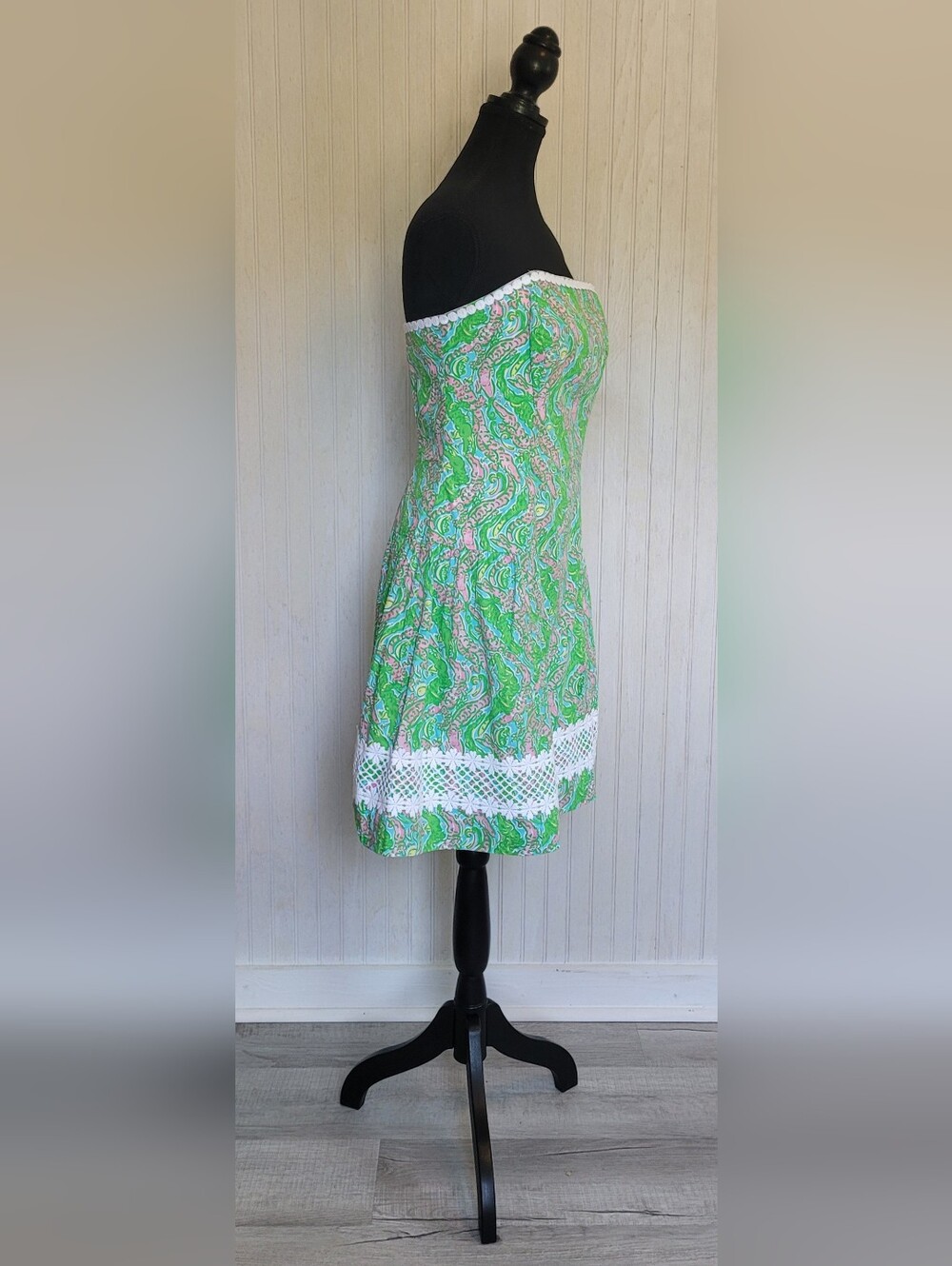 Lilly Pulitzer Jordan Strapless Chomp Chomp Dress Size 6 - Picture 4 of 14